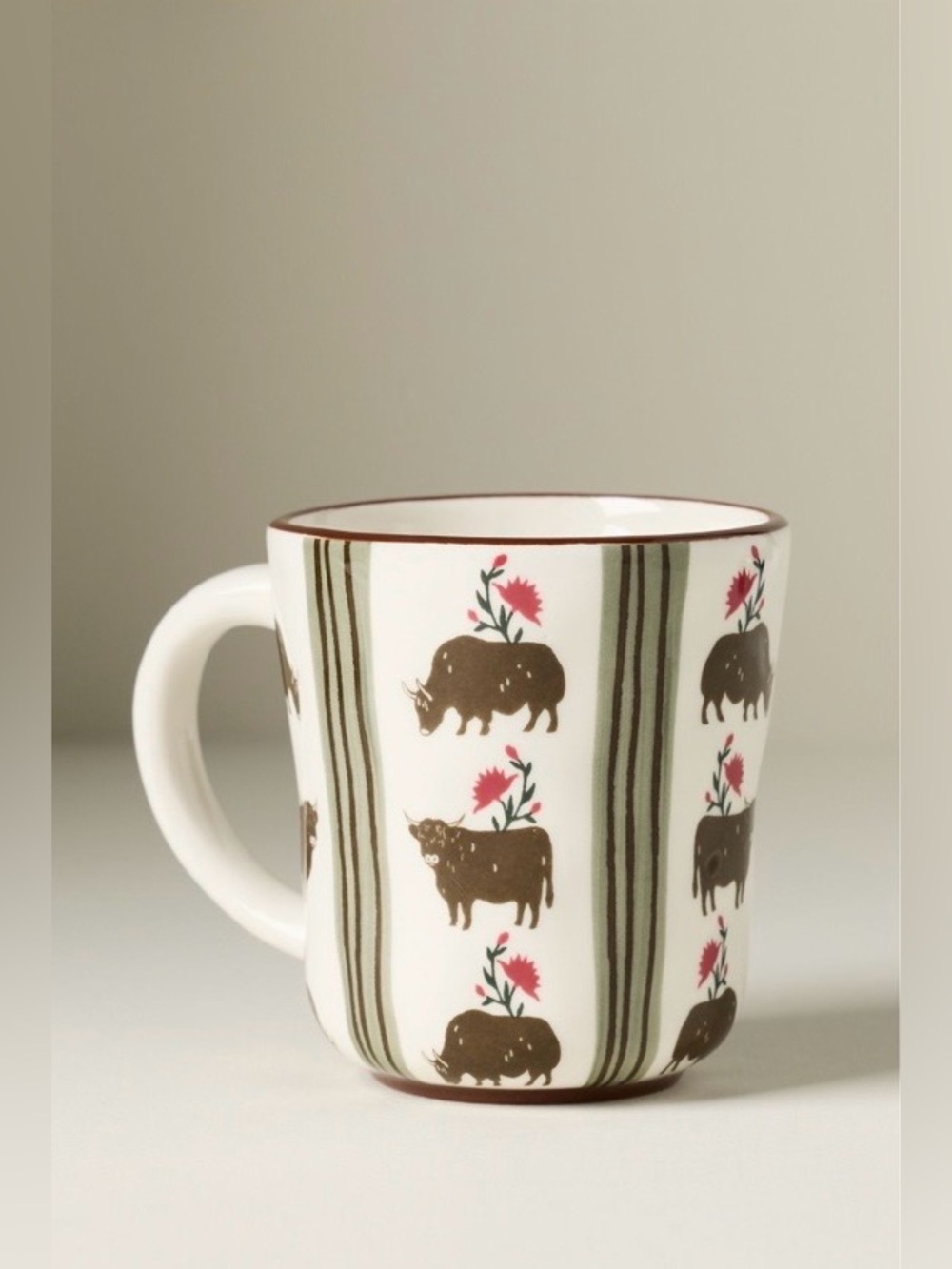 ▪️NWT Anthropologie Millie Stoneware Mug in Cow